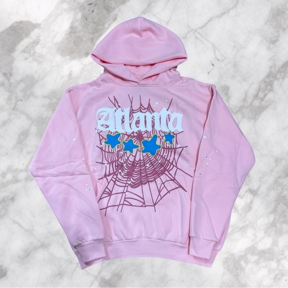 unknown Other - Brand New Pink Sp5der Atlanta Hoodie Mens Large